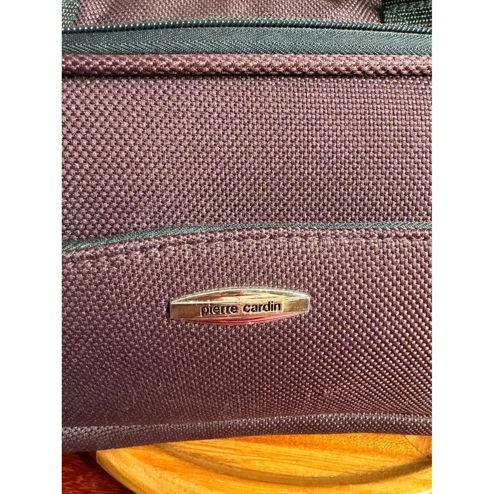 Pierre Cardin Burgundy Ballistic Nylon Travel Duffel Bag Shoulder Strap Lock Key
